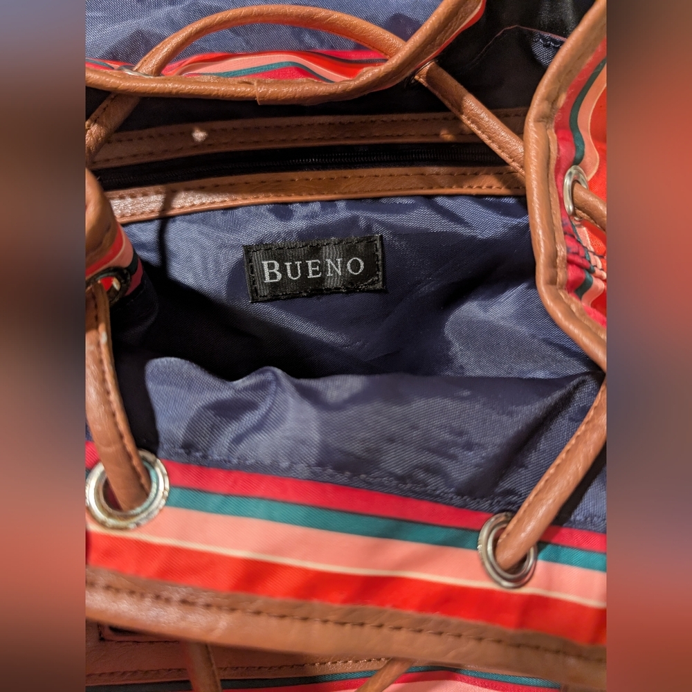 Bueno Multicolored Bright Striped Drawstring Backpack - Picture 3 of 8